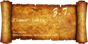 Zimmer Tekla névjegykártya